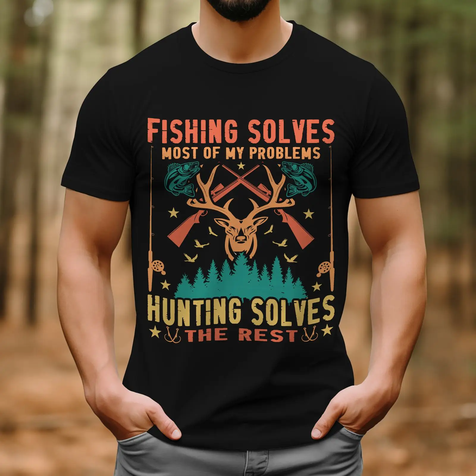 Outdoor Hunting Quotes - เสื้อยืดลายคำพูดตลกเกี่ยวกับการตกปลาและล่าสัตว์สำหรับผู้ชาย ผู้ที่ชื่นชอบกิจกรรมกลางแจ้ง คุณพ่อ สามี ของขวัญวันเกิด คริสต์มาส