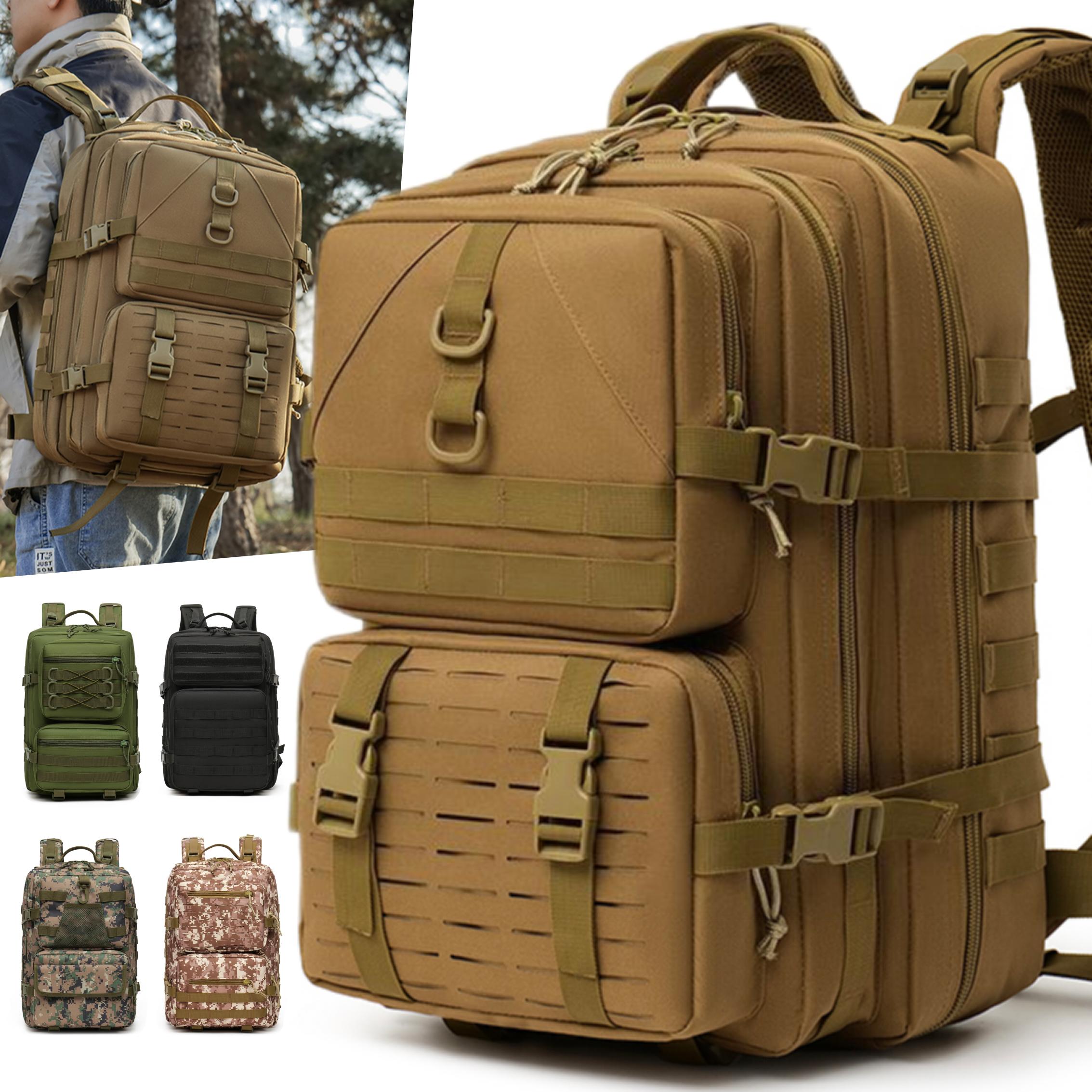 Hunting Outdoor Logos - กระเป๋าเป้สะพายหลังยุทธวิธีกลางแจ้งกันน้ำขนาดใหญ่สำหรับปีนเขา เดินป่า ล่าสัตว์ บุโพลีเอสเตอร์ พร้อมออกแบบโลโก้ตามสั่ง