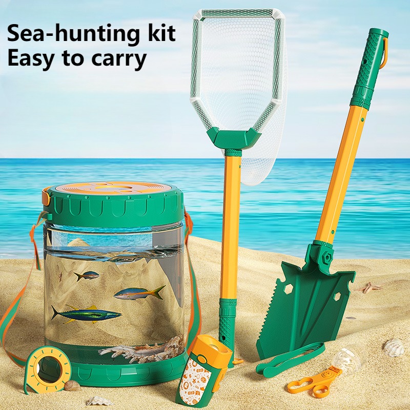 Outdoor Hunting Toys - เซ็ตจับทะเลของเล่นเด็กเล่นชายหาดชุดผจญภัยกลางแจ้งอุปกรณ์คลิปหนีบหอยนางรมสำหรับของเล่นเด็กผู้ปกครองริมทะเล