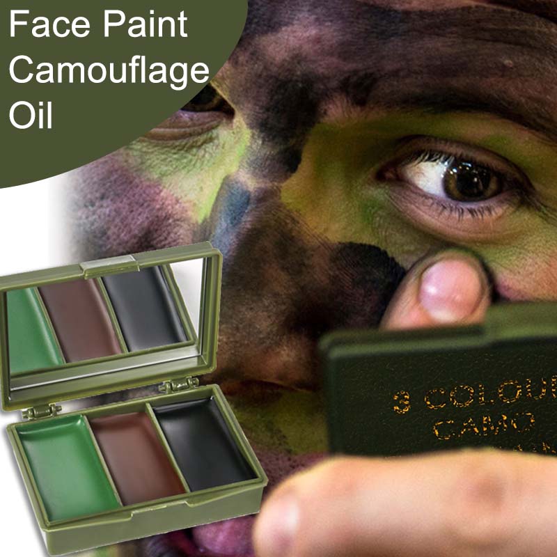 Camo Face Paint - สีพรางหน้า 3 สี น้ำมันพรางหน้า สำหรับยุทธวิธีกลางแจ้ง อุปกรณ์