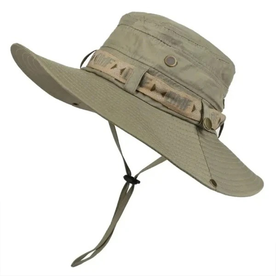 Outdoor Hunting Names - ฤดูร้อนผู้ชายหมวกกลางแจ้ง UV ป้องกันกว้าง Brim ปานามา Safari