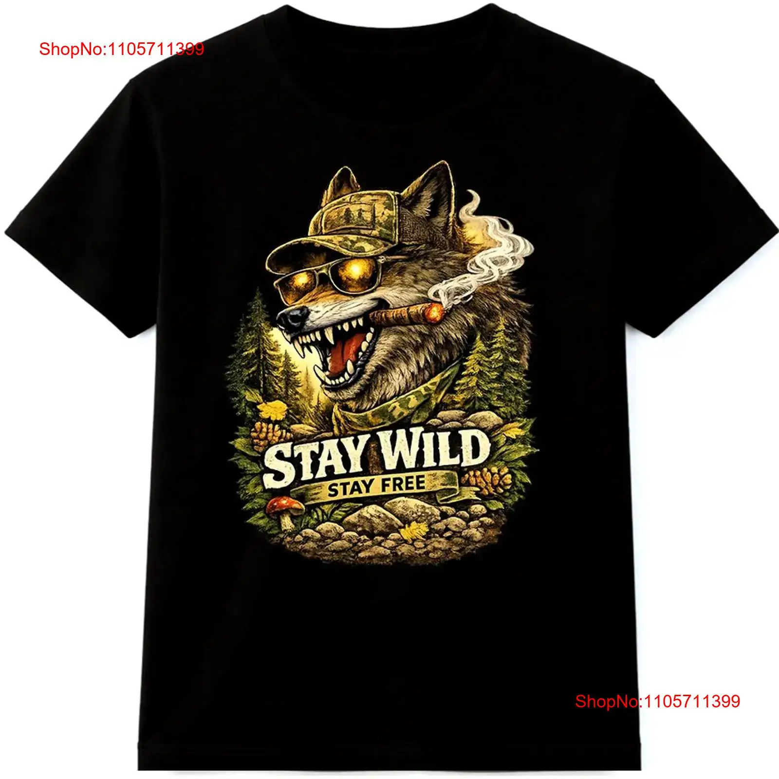Wildman Hunting & Outdoor Polokwane Photos - เสื้อยืดลายหมาป่า Stay Wild Free สำหรับกิจกรรมกลางแจ้ง ล่าสัตว์