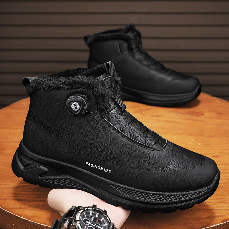 Hunting Boot Insole - รองเท้าบูทหิมะผู้ชาย รองเท้าบูทกันน้ำสำหรับล่าสัตว์ รองเท้าเดินป่าสำหรับปีนเขาบุขนแกะเพื่อความอบอุ่น รองเท้าพื้นหนาสำหรับผู้ชาย