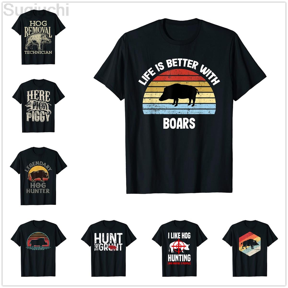 Wildman Hunting & Outdoor Polokwane Photos - ผ้าฝ้าย 100% ชีวิตจะดีขึ้นเมื่อมีเสื้อยืดลายกราฟิกสำหรับคนรักการล่าหมูป่าเสื้อยืดแฟชั่นฮาราจูกุ XS-5XL