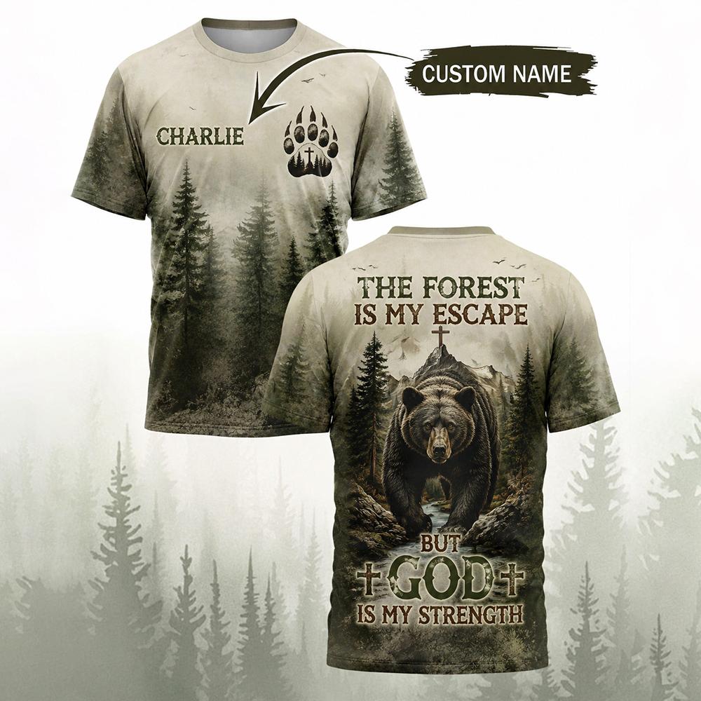 เสื้อยืดพิมพ์ลายหมีป่าสไตล์วิน - Outdoor Hunting Names บทวิจารณ์และราคา