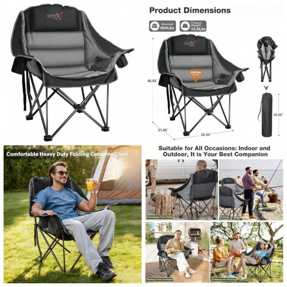 เก้าอี้แคมป์ปิ้งขนาดใหญ่สำหรับ - Outdoor Hunting Events บทวิจารณ์และราคา