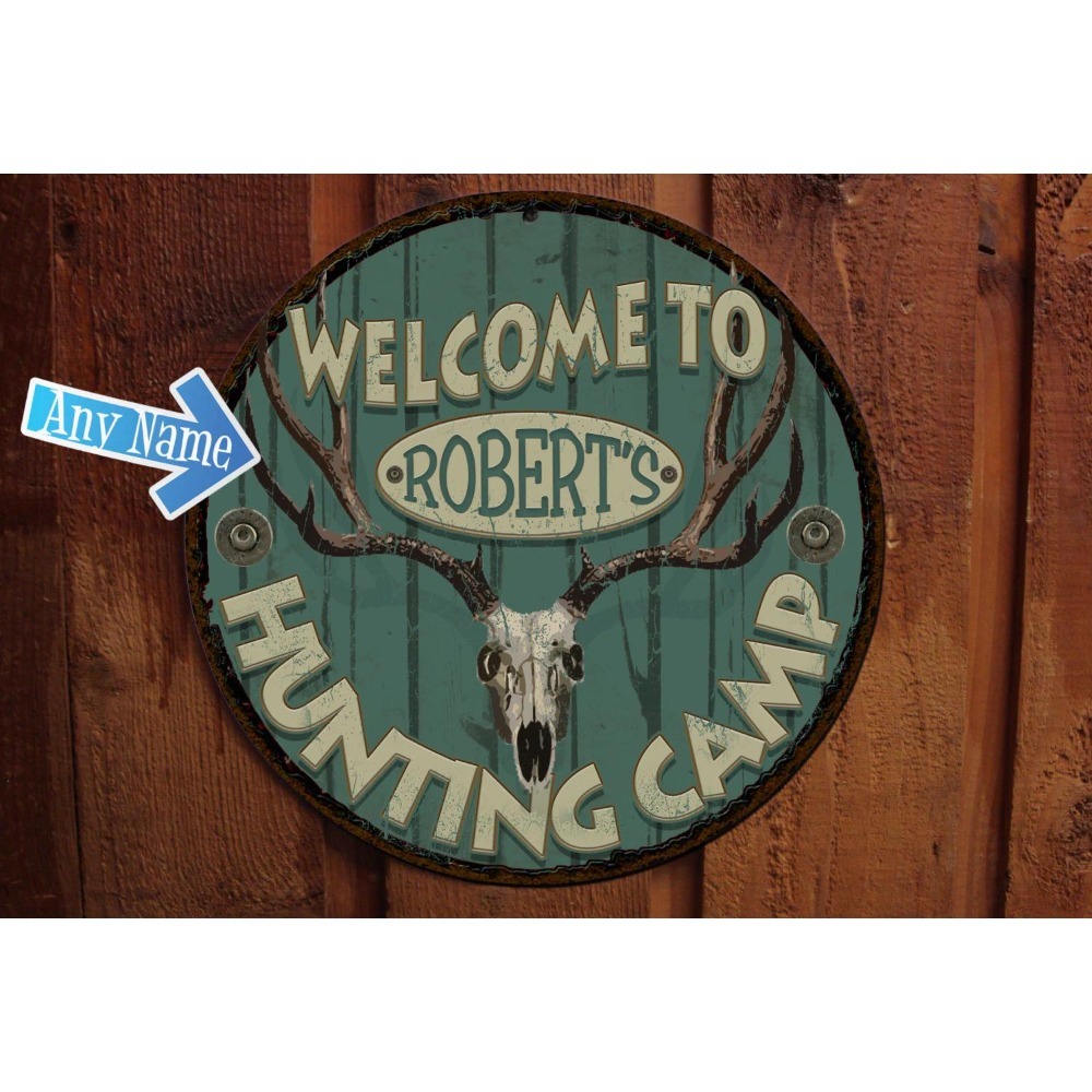 ป้ายโลหะทรงกลมสำหรับแคมป์ล่าสั - Outdoor Hunting Names บทวิจารณ์และราคา