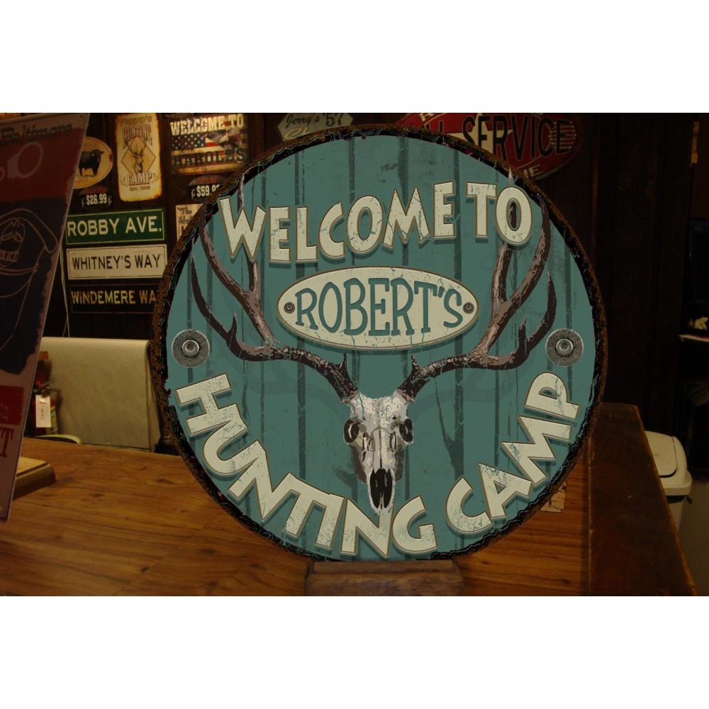 ป้ายโลหะทรงกลมสำหรับแคมป์ล่าสั - Outdoor Hunting Names บทวิจารณ์และราคา
