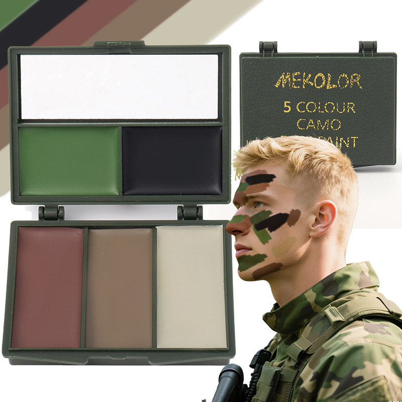ชุดสีเพ้นท์หน้าลายพรางป่า 5 สี - Camo Face Paint บทวิจารณ์และราคา