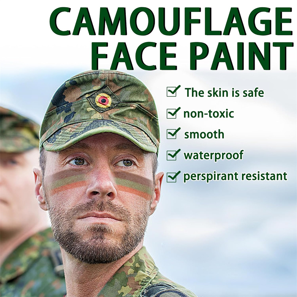 6 ชิ้น Camo Face Paint 3 สีการ - Camo Face Paint บทวิจารณ์และราคา