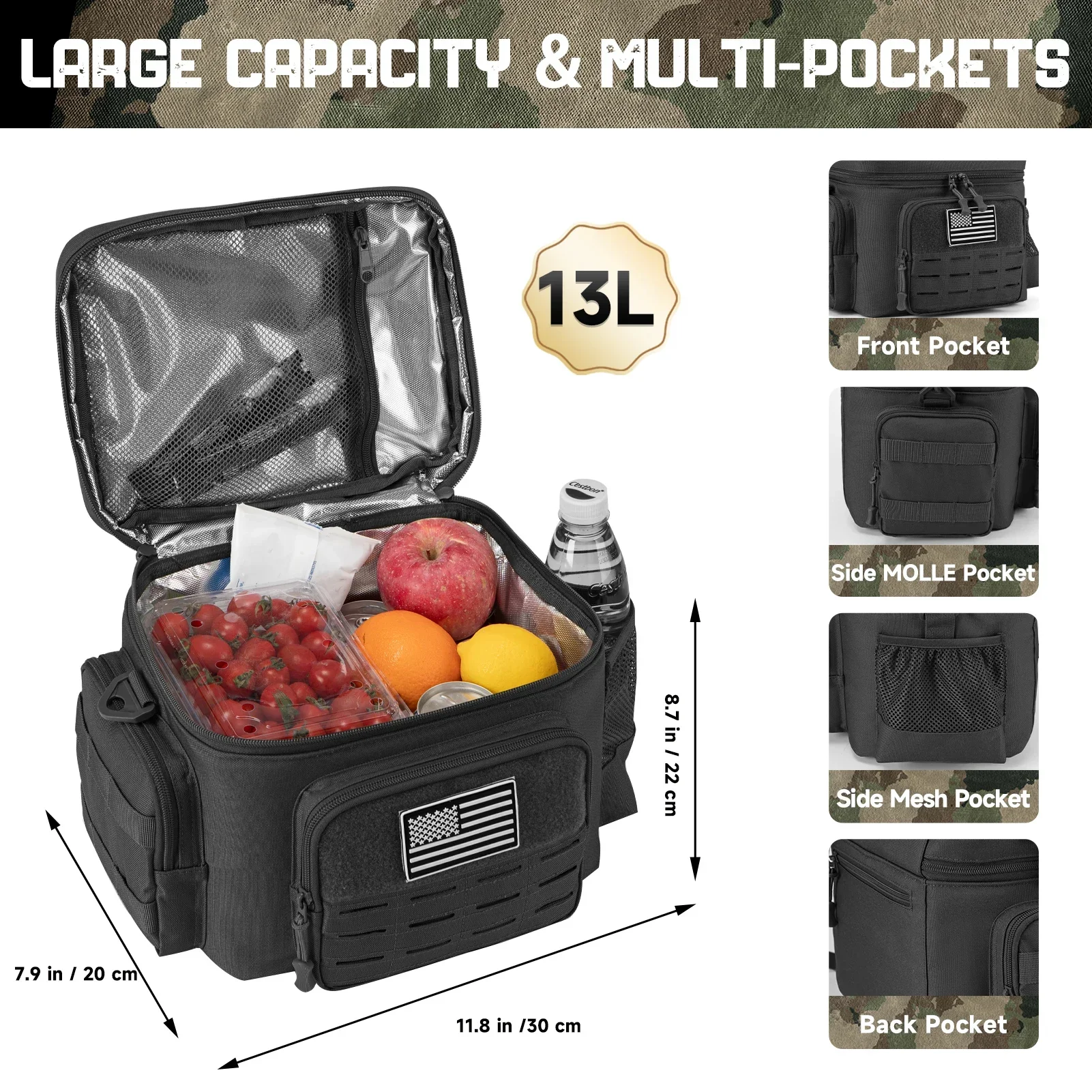 13L ยุทธวิธี Thermal Cooler Ba - Outdoor Hunting Gear Storage บทวิจารณ์และราคา